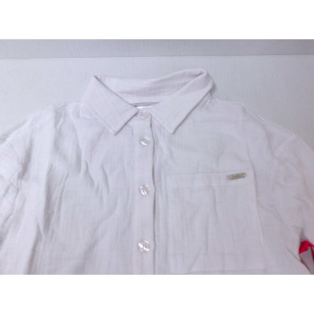 Kids White Button Down Long Sleeve Dress Shirt XS 5/6 / #26586